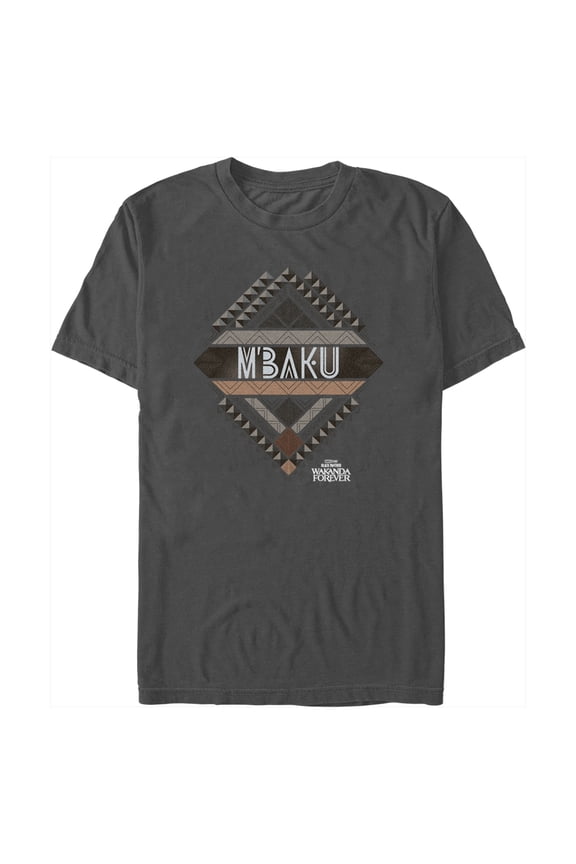 Men's Black Panther: Wakanda Forever M'Baku Ornate Logo Graphic Tee Charcoal Large