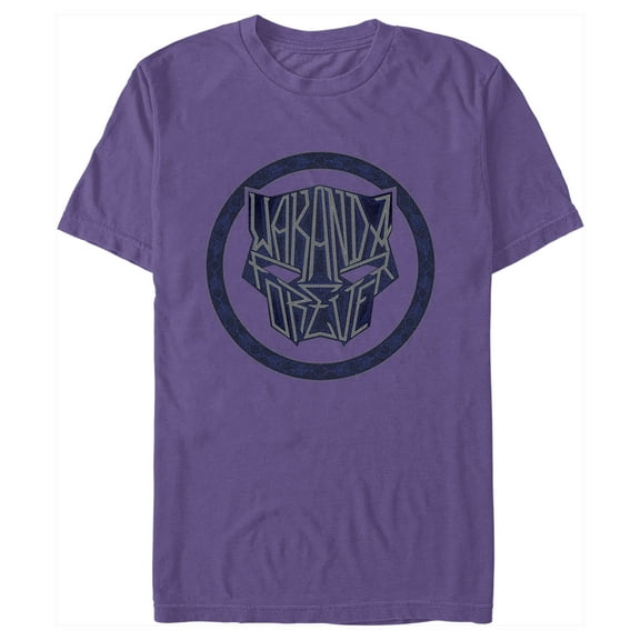 Men's Black Panther: Wakanda Forever Panther Logo  Graphic Tee Purple Medium