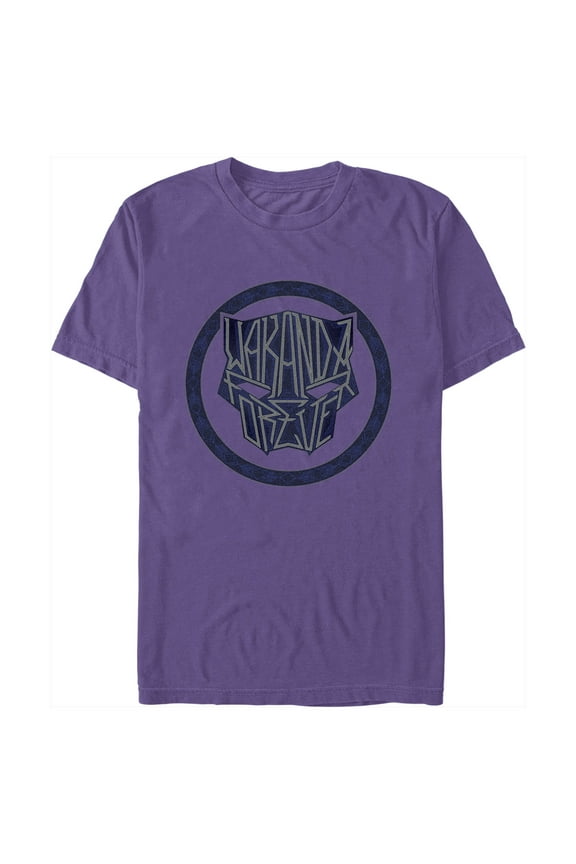 Men's Black Panther: Wakanda Forever Panther Logo  Graphic Tee Purple Small