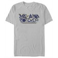 thumbnail image 1 of Men's Black Panther: Wakanda Forever Yellow and Blue Pattern Logo Graphic Tee Silver Small, 1 of 3