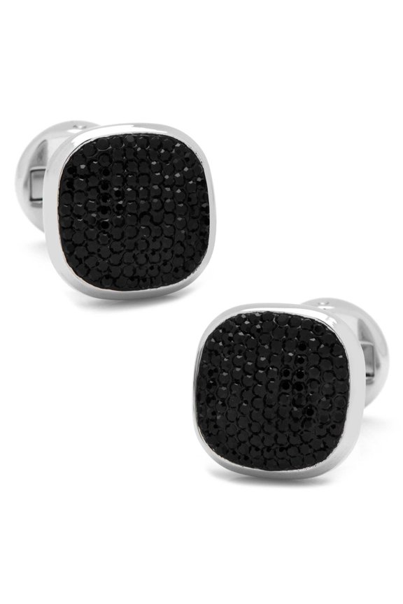 Men's Black Pave Crystal Cufflinks