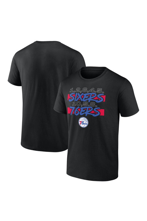 Men's Black Philadelphia 76ers Core Hometown Launch T-Shirt