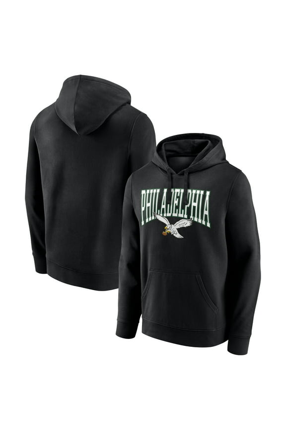 Men's Black Philadelphia Eagles Gridiron Classics Campus Standard Pullover Hoodie
