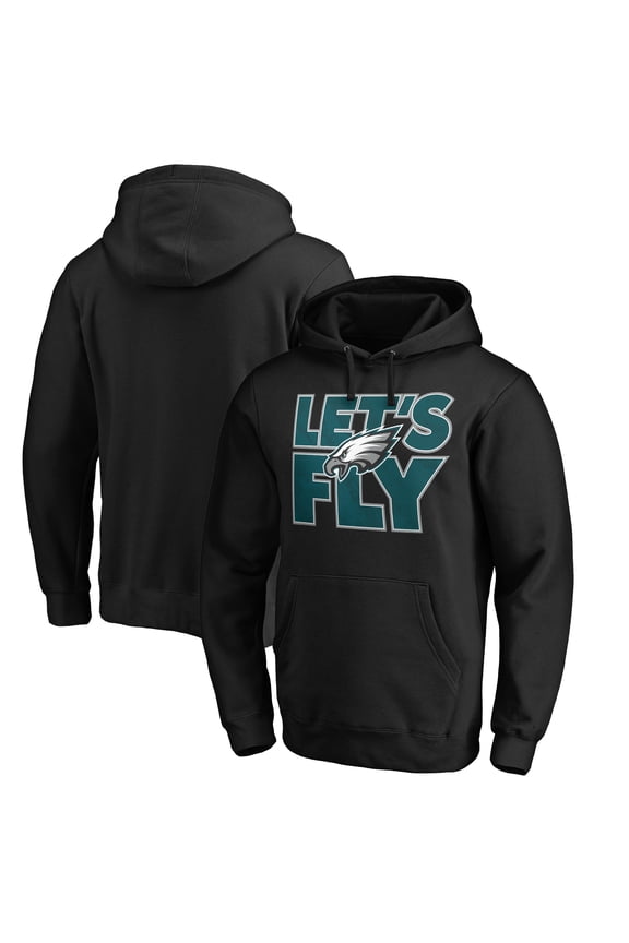 Men's Black Philadelphia Eagles Hometown Collection Let's Fly Pullover Hoodie