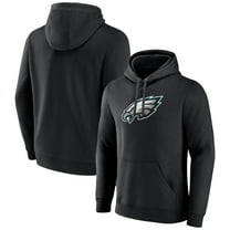 Men's Black Philadelphia Eagles Primary Team Logo Fitted Pullover Hoodie