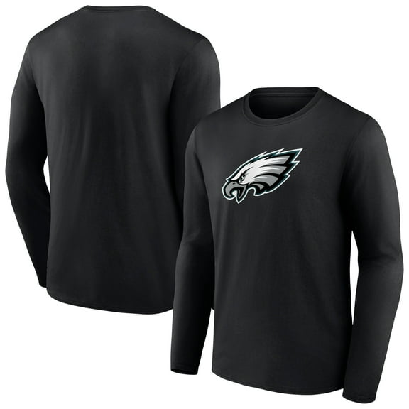 Men's Black Philadelphia Eagles Primary Team Logo Long Sleeve T-Shirt