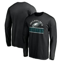 Men's Black Philadelphia Eagles Team Arch Knockout Long Sleeve T-Shirt