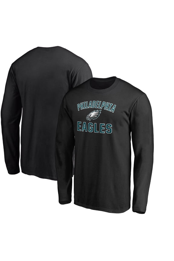 Men's Black Philadelphia Eagles Victory Arch Long Sleeve T-Shirt