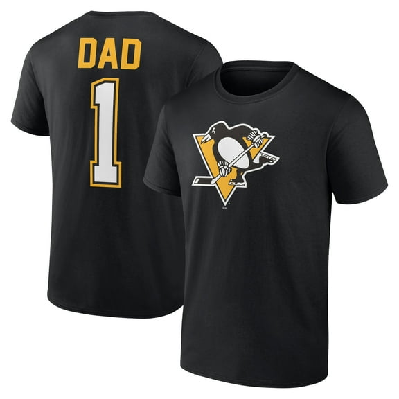 Men's Black Pittsburgh Penguins Father's Day #1 Dad T-Shirt