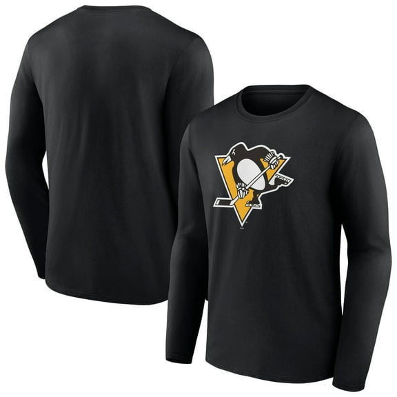 Men's Black Pittsburgh Penguins Primary Logo Team Long Sleeve T-Shirt
