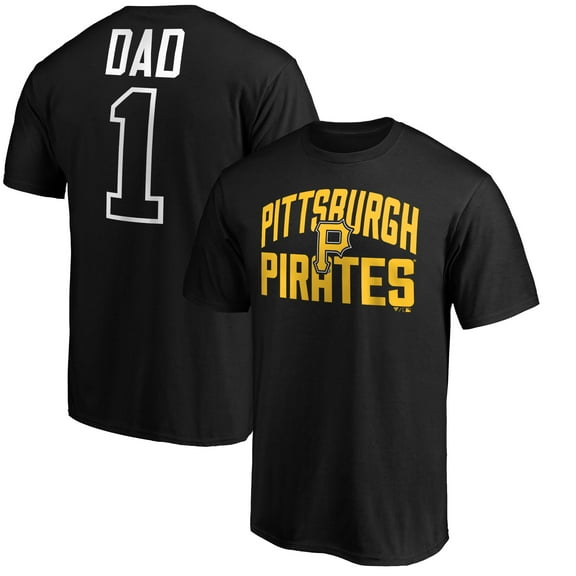 Men's Black Pittsburgh Pirates Father's Day #1 Dad T-Shirt