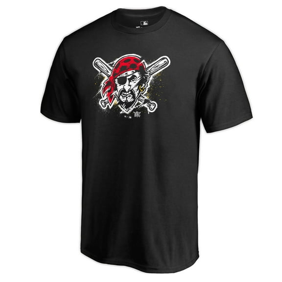 Men's Black Pittsburgh Pirates Splatter Logo T-Shirt