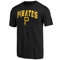 Men's Black Pittsburgh Pirates Vintage Cooperstown Collection Wahconah Tri-Blend T-Shirt