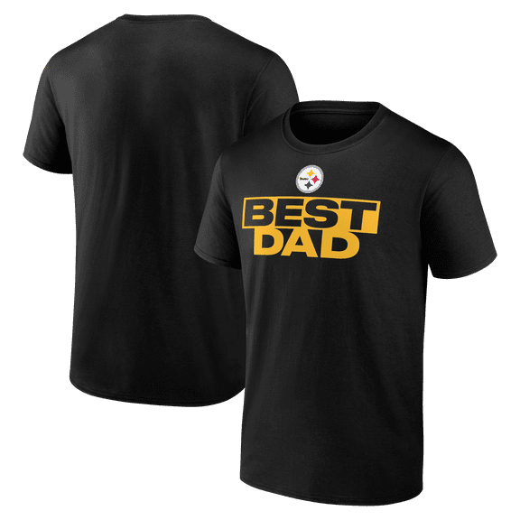 Men's Black Pittsburgh Steelers Greatest Dad T-Shirt