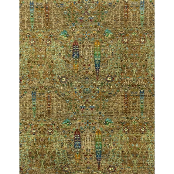 Ahgly Company Machine Washable Indoor Rectangle Abstract Caramel Brown Area Rugs, 3' x 5'