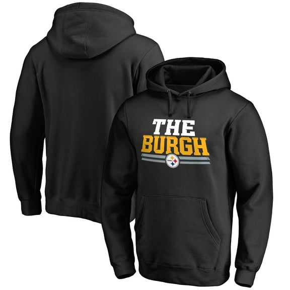 Men's Black Pittsburgh Steelers Hometown Collection The Burgh Pullover Hoodie