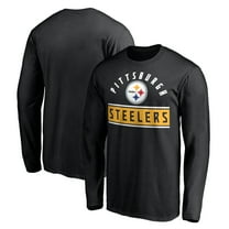 Men's Black Pittsburgh Steelers Team Arch Knockout Long Sleeve T-Shirt