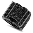 thumbnail image 1 of Men's Black Plated Micro-Pave Iced Out Cubic Zirconia Hip Hop Ring, Size 13.5, 1 of 7