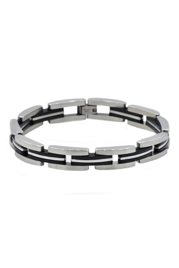 Men's Black Plated Stainless Steel fashion Bracelet