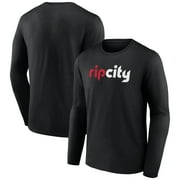 Mens Black Portland Trail Blazers Alternate Logo Long Sleeve T-Shirt