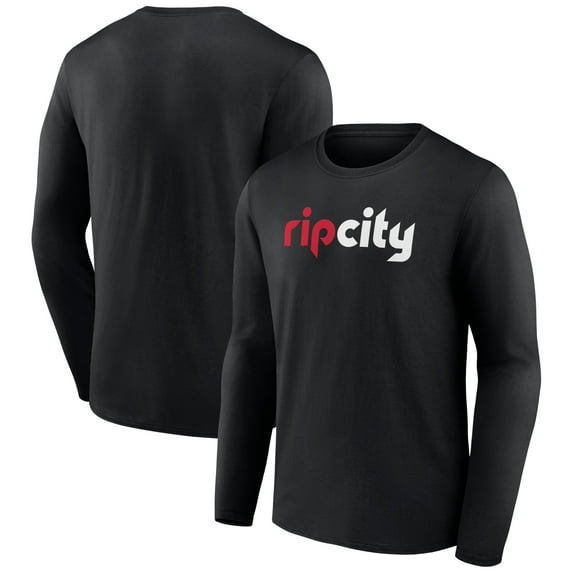 Men's Black Portland Trail Blazers Alternate Logo Long Sleeve T-Shirt