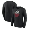 thumbnail image 1 of Men's Black Portland Trail Blazers Gradient Logo Long Sleeve T-Shirt, 1 of 3
