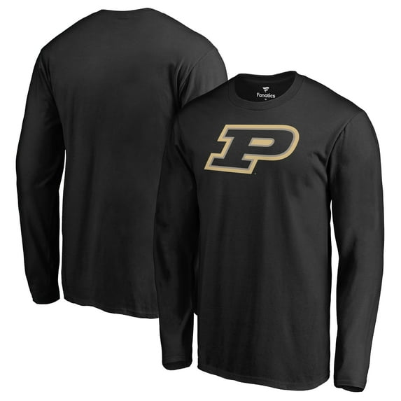 Men's Black Purdue Boilermakers Primary Team Logo Long Sleeve T-Shirt