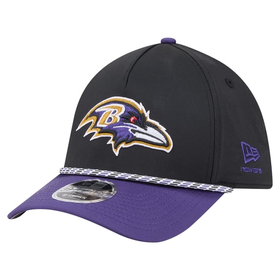 Men's  Black/Purple Baltimore Ravens Rope M-Crown A-Frame 39THIRTY Flex Hat