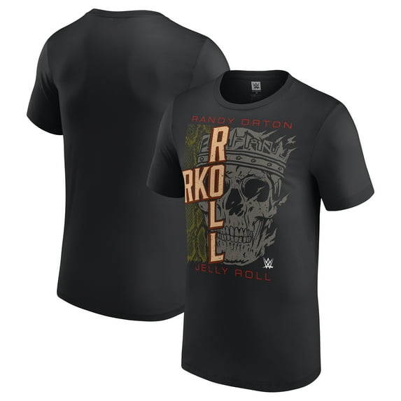 Men's Black Randy Orton & Jelly Roll RK-Roll Skull Snake T-Shirt