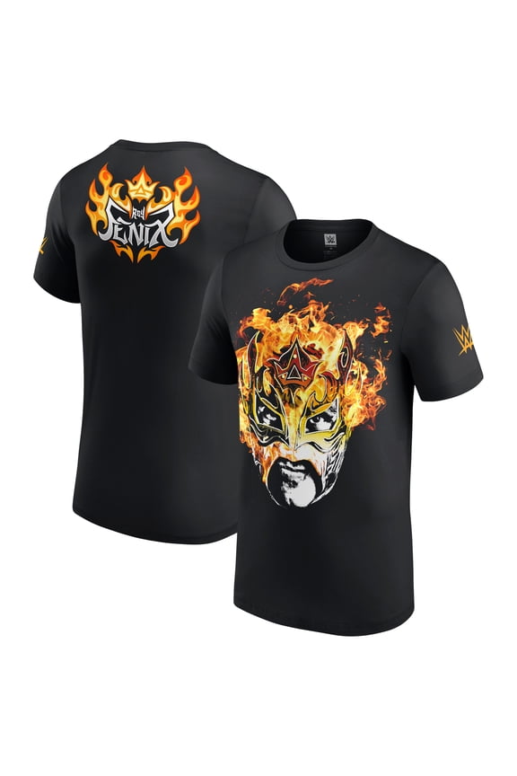 Men's Black Rey Fenix Flaming Mask T-Shirt