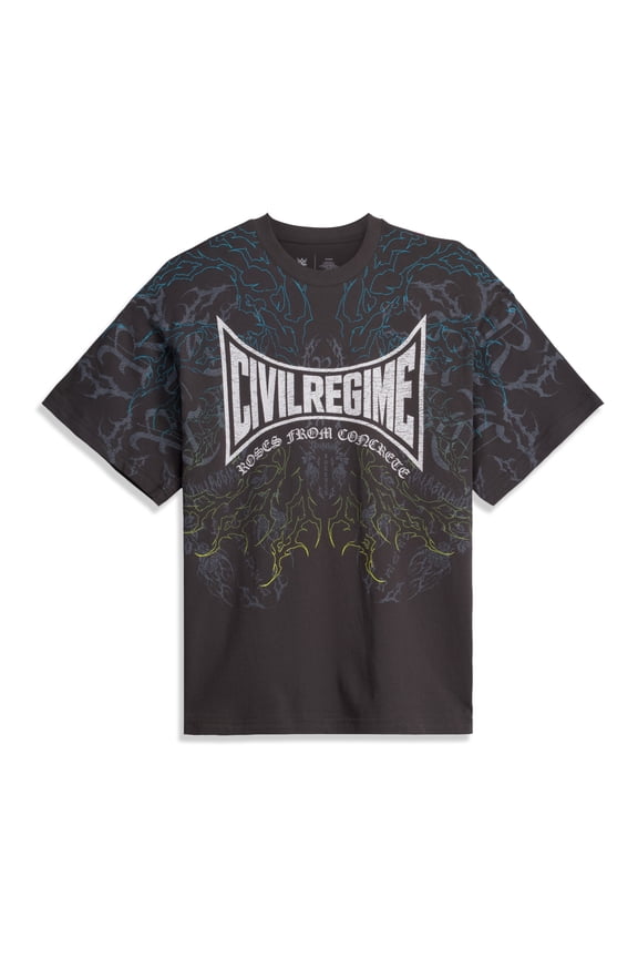 Men's Black Rey Mysterio Civil Regime Serpiente T-Shirt