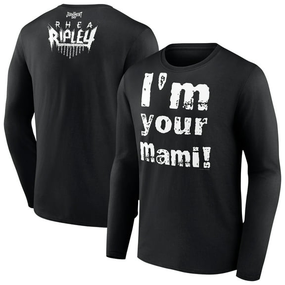 Men's Black Rhea Ripley I'm Your Mami Long Sleeve T-Shirt