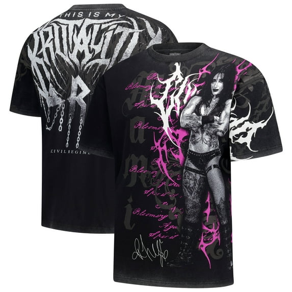Men's Black Rhea Ripley Revenge Civil Regime Boxy T-Shirt
