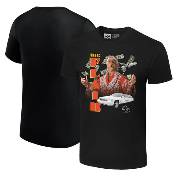 Men's Black Ric Flair Signature Vintage T-Shirt