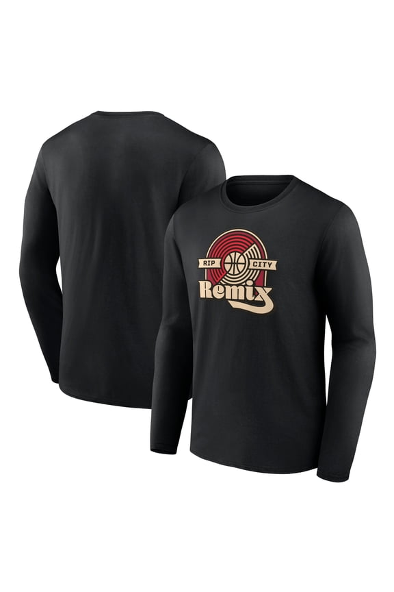 Men's  Black Rip City Remix Primary Logo Long Sleeve T-Shirt