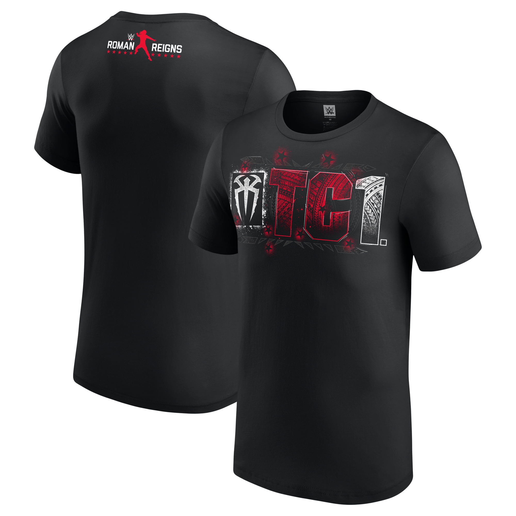 Men's Black Roman Reigns OTC 1 T-Shirt - Walmart.com