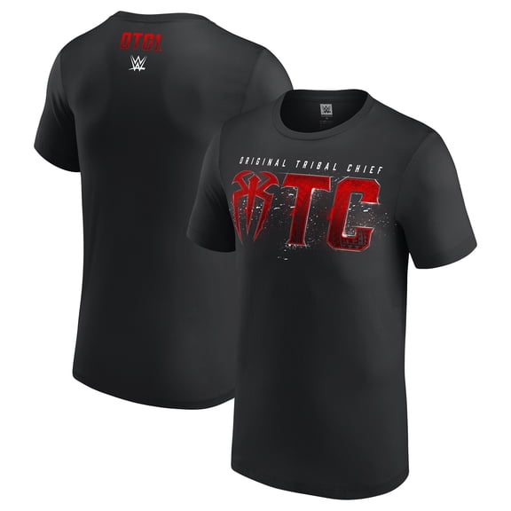 Men's Black Roman Reigns Speckled OTC T-Shirt