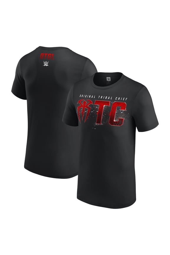 Men's Black Roman Reigns Speckled OTC T-Shirt