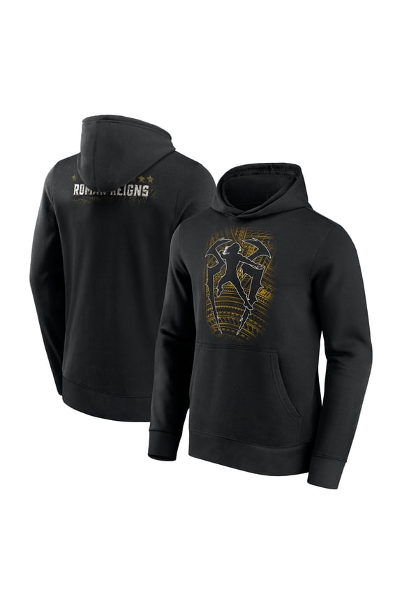 Men's Black Roman Reigns Tribal Logo Hoodie