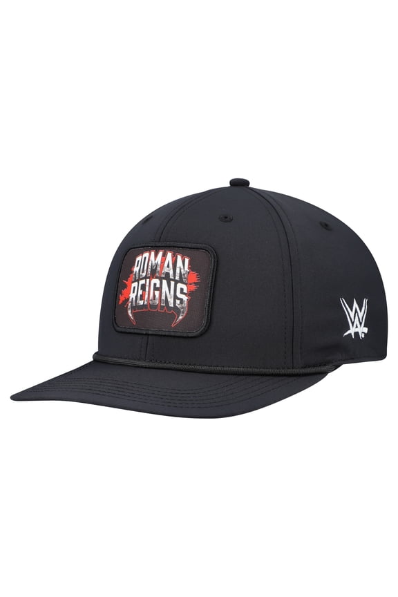Men's Black Roman Reigns WWE Poly Patch Back 9 Snapback Hat