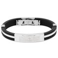 thumbnail image 1 of Men's Black Rubber Bracelet With Stainless Steel Black IP Lord's prayer accent, 1 of 1