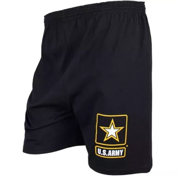 Men's Black Running Short - Army Star Medium