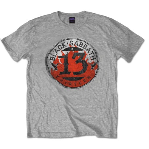 Men's Black Sabbath 13 Flame Circle T-shirt Small Grey