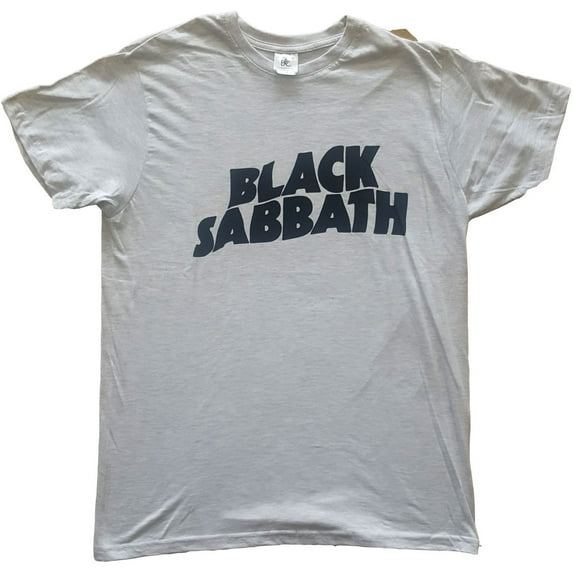 Men's Black Sabbath Black Wavy Logo Slim Fit T-shirt XX-Large Grey