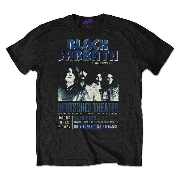 Men's Black Sabbath Deutsches '73 Eco-Tee Vintage T-shirt Small Black