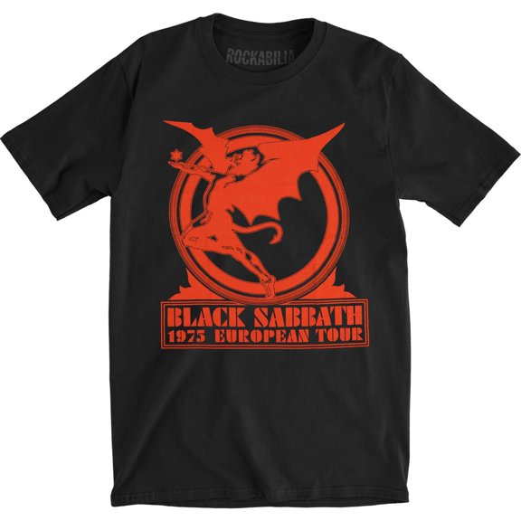 Men's Black Sabbath Europe '75 Slim Fit T-shirt Medium Black