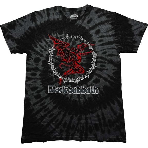 Men's Black Sabbath Red Henry T-shirt Small Black