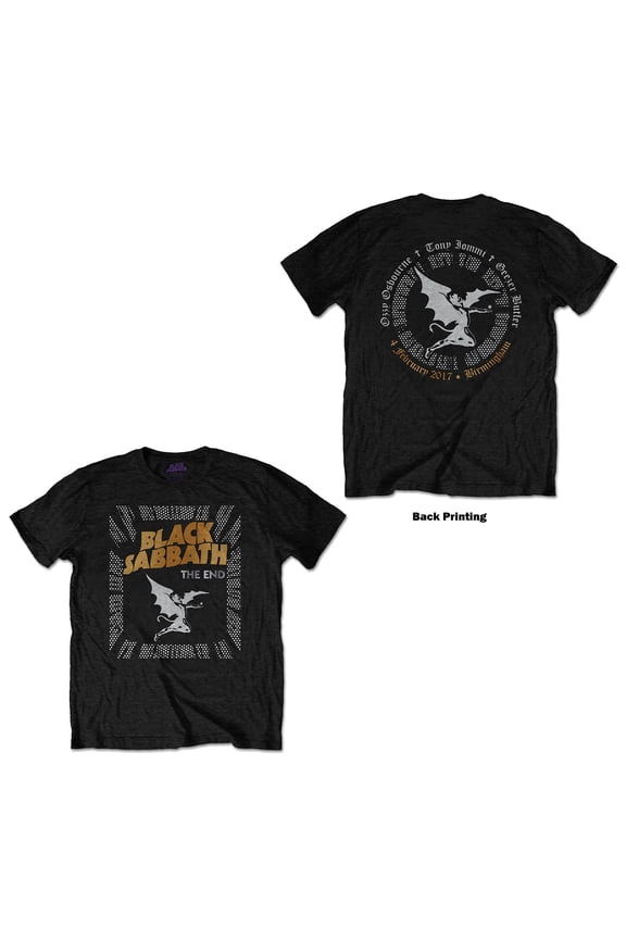 Men's Black Sabbath The End Demon (Back Print) Slim Fit T-shirt Small Black