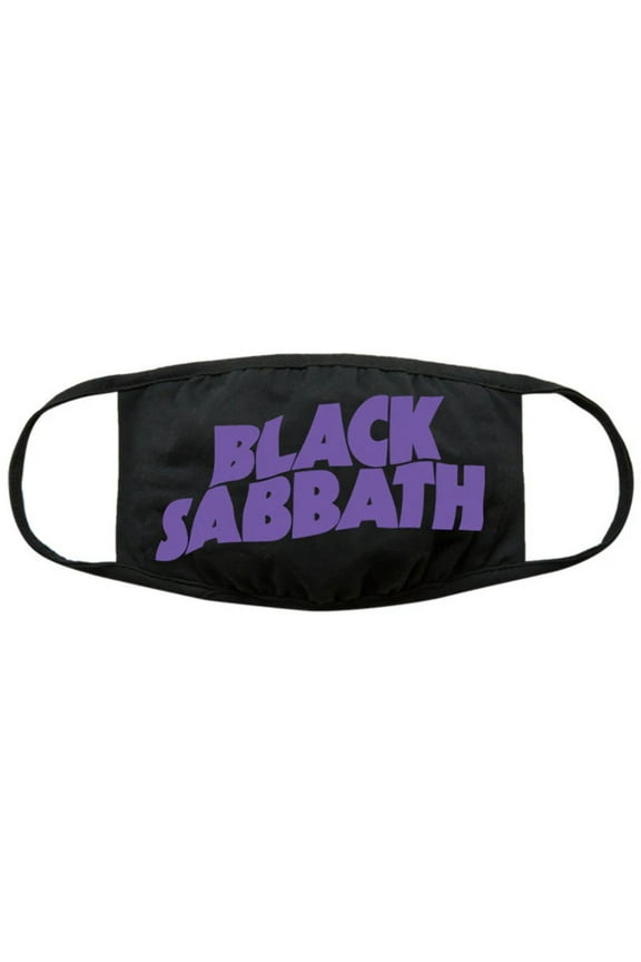 Men's Black Sabbath Wavy Logo Face Mask Black