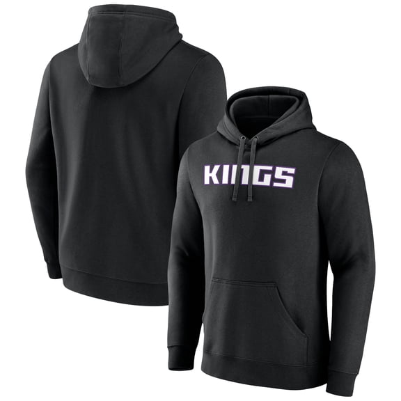 Men's Black Sacramento Kings Wordmark Team Logo Pullover Hoodie